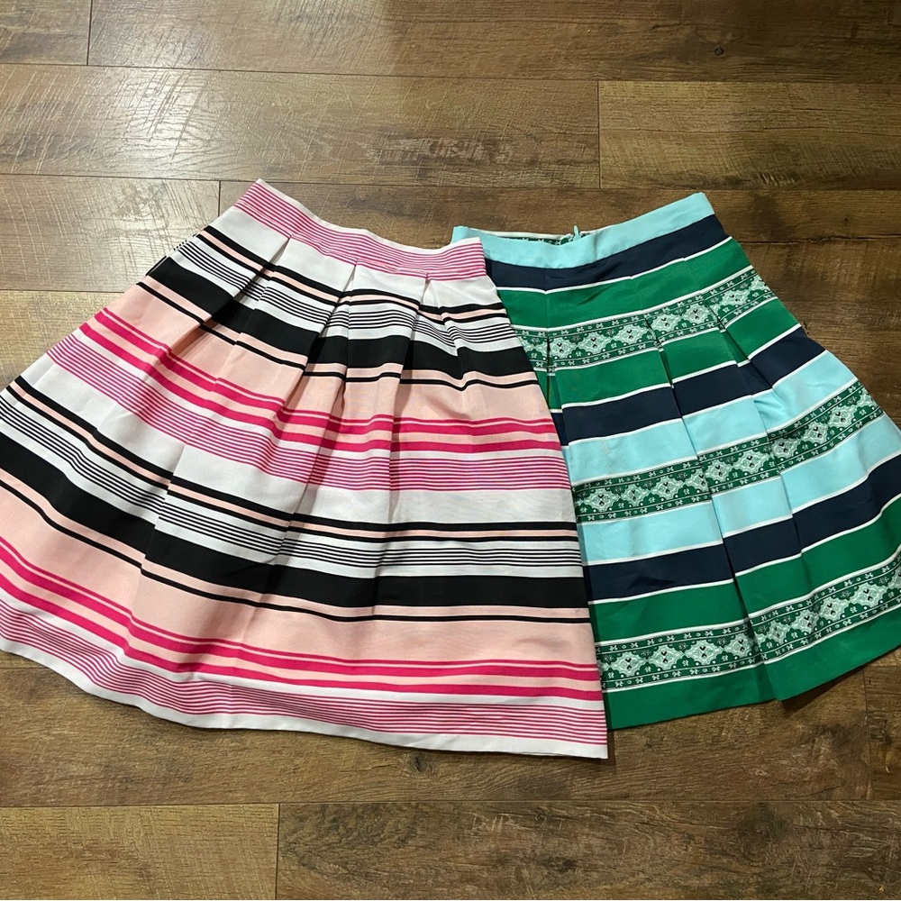 Striped Pink and Green Women's Skirt Set
